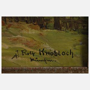 Josef Rolf Knobloch, "Bauernhof mit Langkofelgruppe"