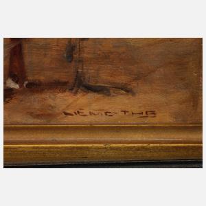 B. B. G. Nemeth, Pferdekarren im Hof