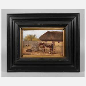 B. B. G. Nemeth, Pferdekarren im Hof