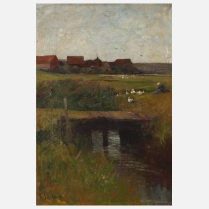 Karl Schickhardt, Am Kanal vor dem Dorf