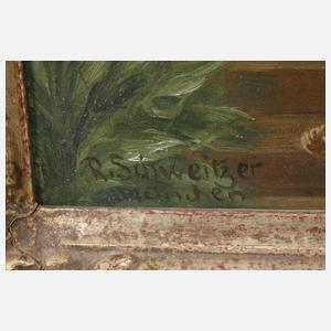 Reinhold Schweitzer, Biedermeierdame an der Tür