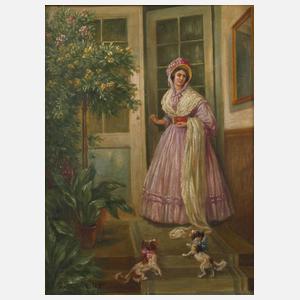 Reinhold Schweitzer, Biedermeierdame an der Tür