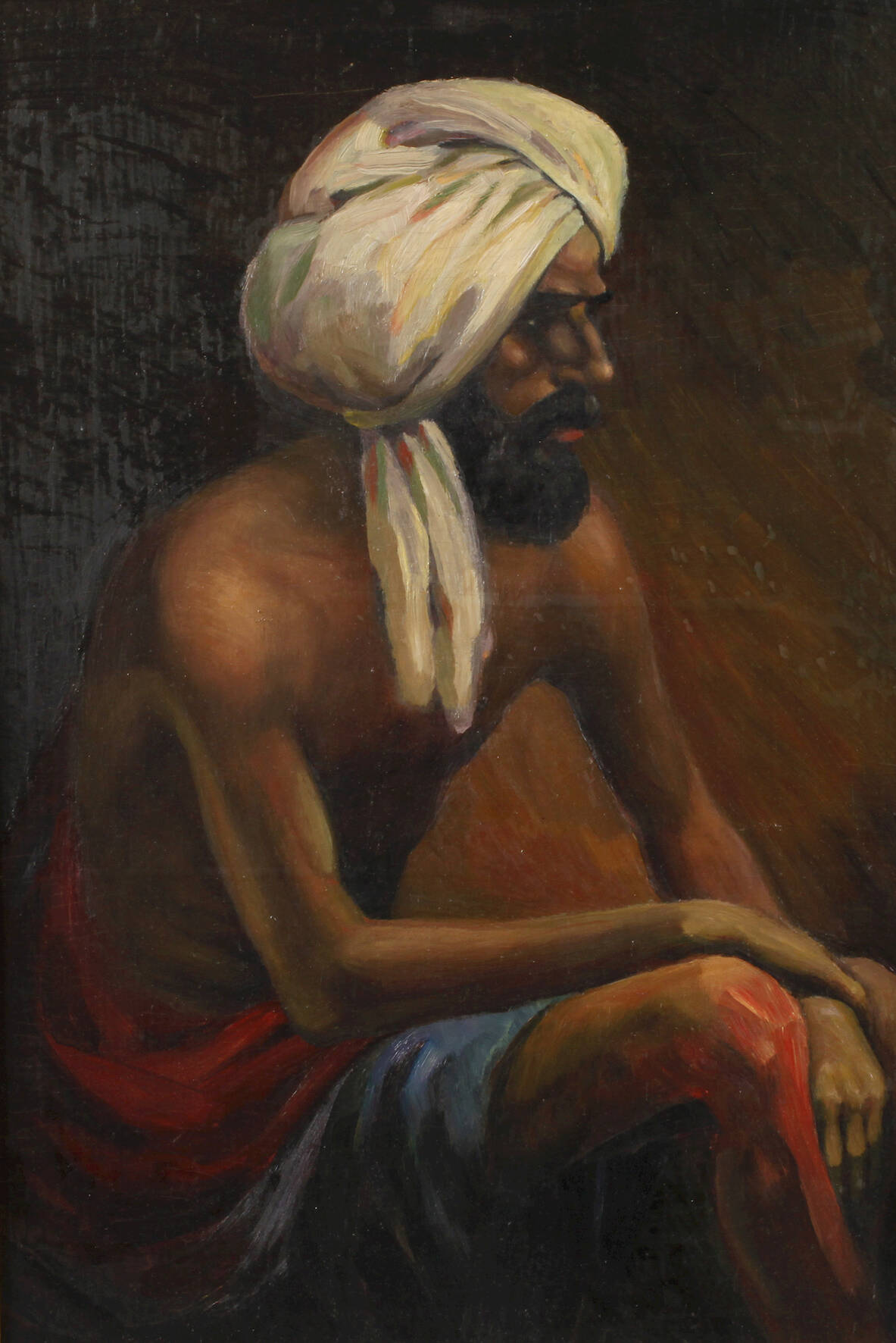 Sitzender Mann mit Turban