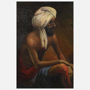 Sitzender Mann mit Turban