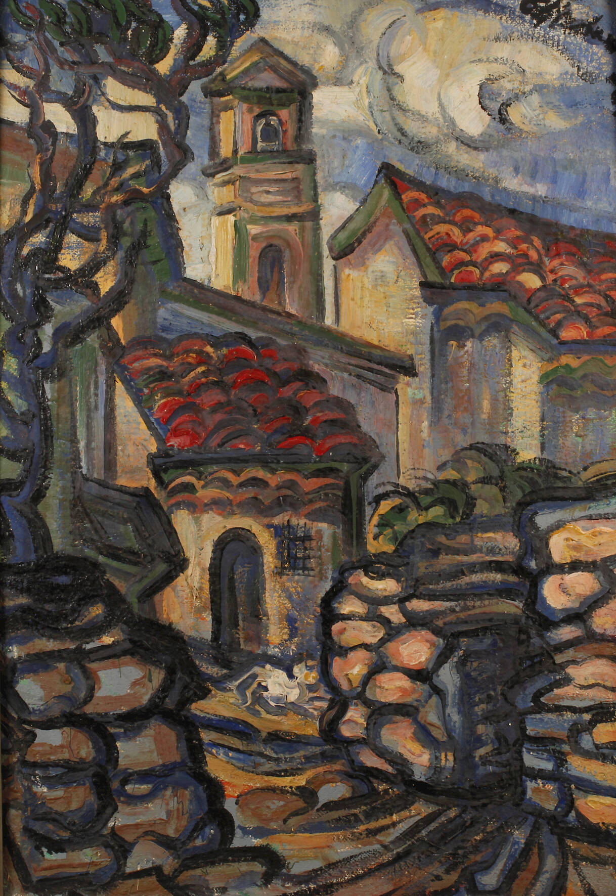 Expressionistische Dorfansicht