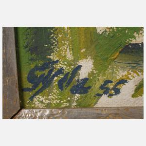 Expressionistische Flusslandschaft