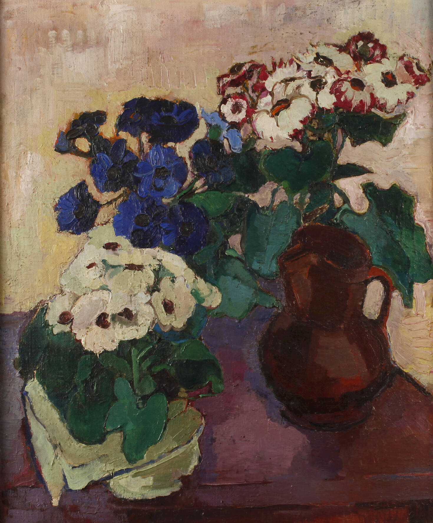 Blumenstillleben mit Tonkrug