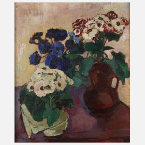 Blumenstillleben mit Tonkrug