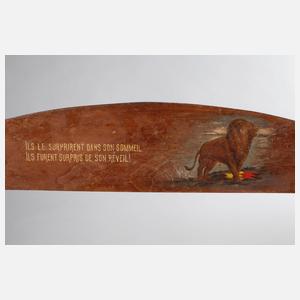 Jugendstilrahmen mit Löwendarstellung