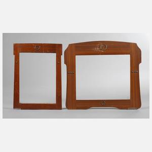 Zwei Jugendstilrahmen mit Messingapplikationen