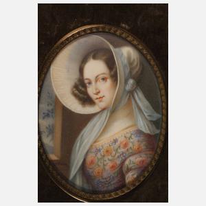 Elfenbeinminiatur im Etui