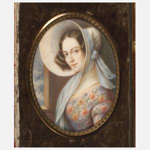 Elfenbeinminiatur im Etui