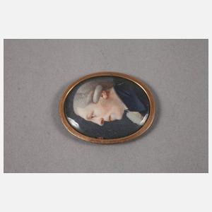 Zwei Elfenbeinminiaturen im Etui