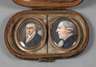 Zwei Elfenbeinminiaturen im Etui