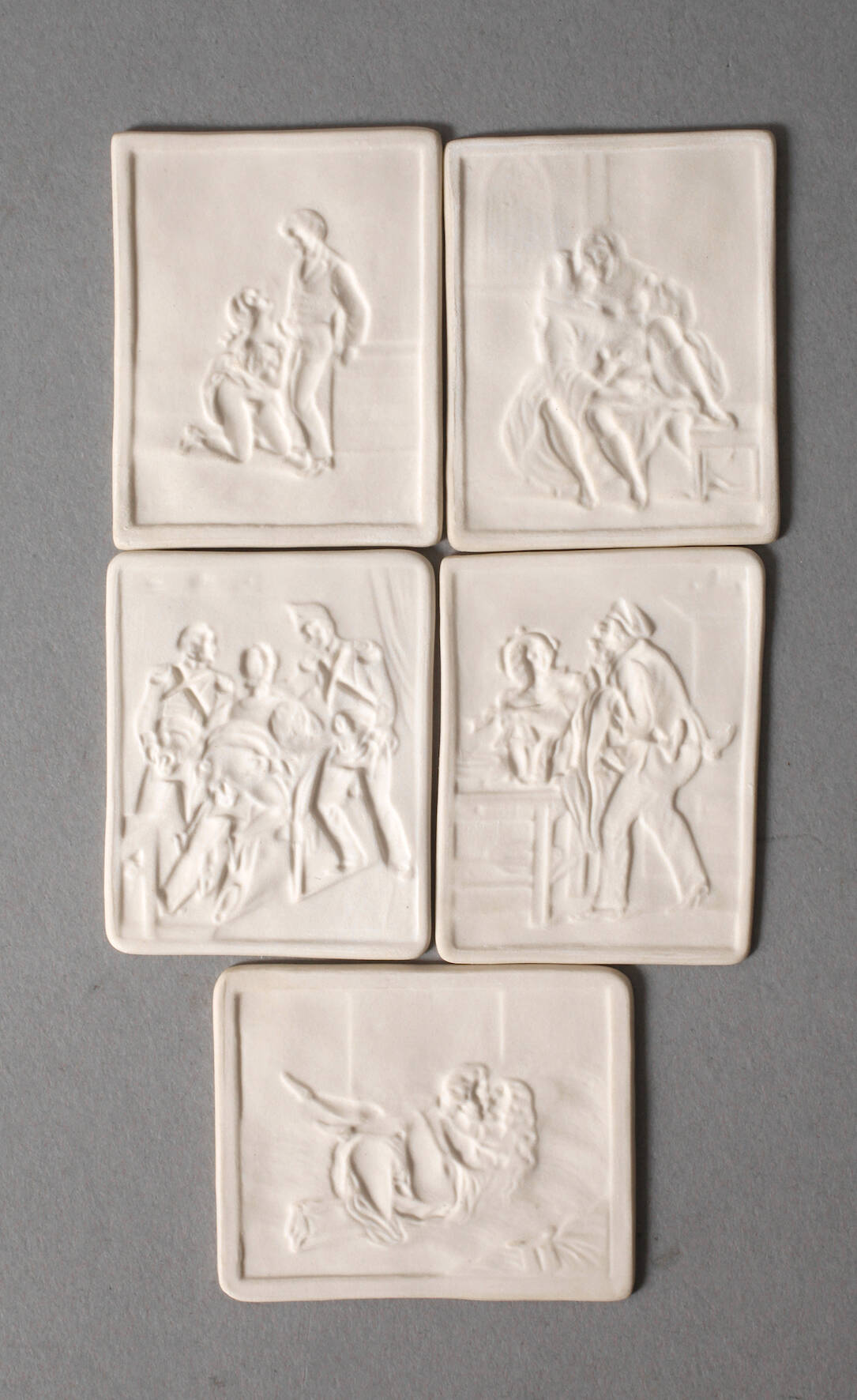 Fünf Lithophanien Erotika