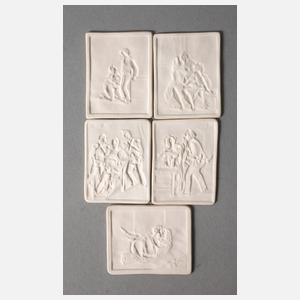 Fünf Lithophanien Erotika