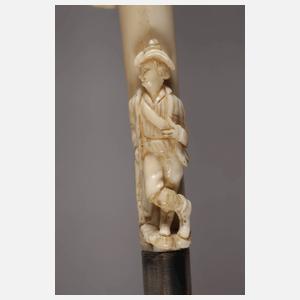 Spazierstock Walrosszahn