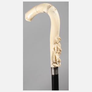 Spazierstock Walrosszahn