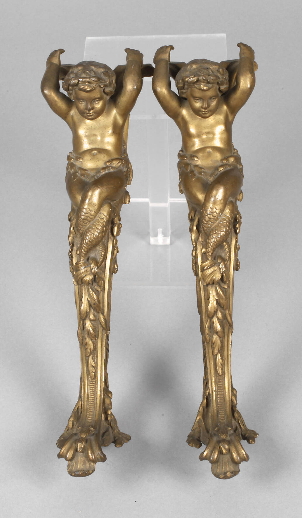 Paar vergoldete Bronzeappliken