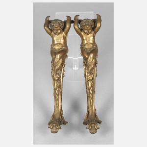 Paar vergoldete Bronzeappliken