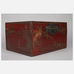 Lackschatulle mit Chinoiserie