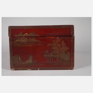 Lackschatulle mit Chinoiserie