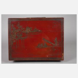 Lackschatulle mit Chinoiserie