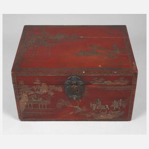 Lackschatulle mit Chinoiserie