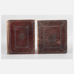 Zwei Ledermappen mit Supralibros