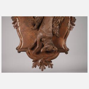 Paar jagdliche Wandreliefs