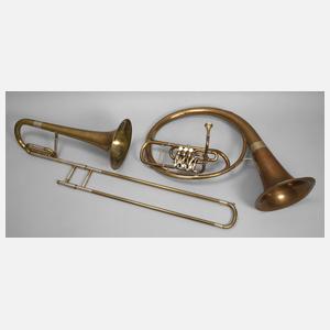 Zwei Blechblasinstrumente