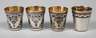 Russland vier Schnapsbecher in Niellotechnik
