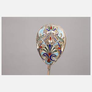 Russland Silberlöffel mit Email