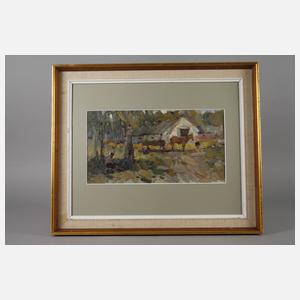 Pferdekarren vorm Dorf