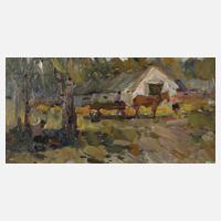 Pferdekarren vorm Dorf111