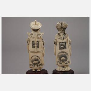 Paar Elfenbeinschnitzereien