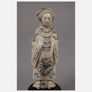 Paar Elfenbeinschnitzereien