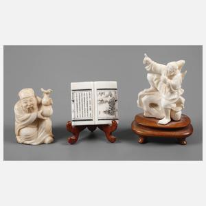 Drei Elfenbeinschnitzereien