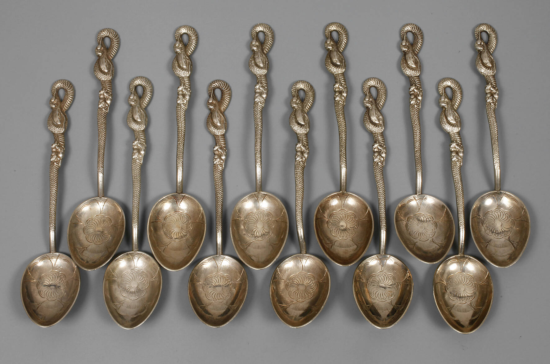 Zwölf Kaffeelöffel Silber