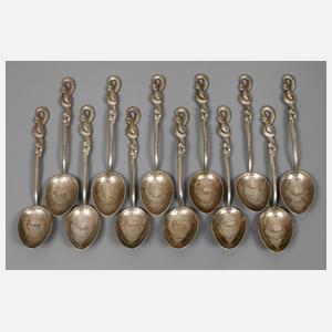 Zwölf Kaffeelöffel Silber