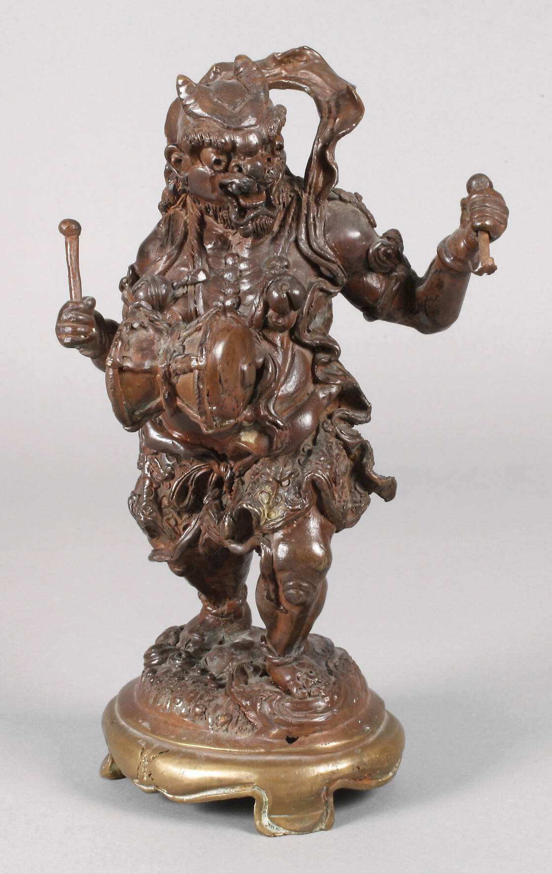 Bronzeplastik Raijin