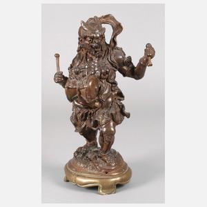 Bronzeplastik Raijin