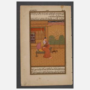 Vier indo-persische Miniaturmalereien