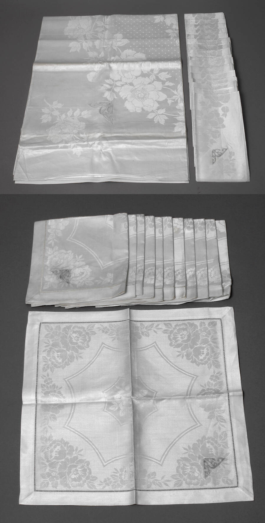 Große Tafelgarnitur mit Rosendekor