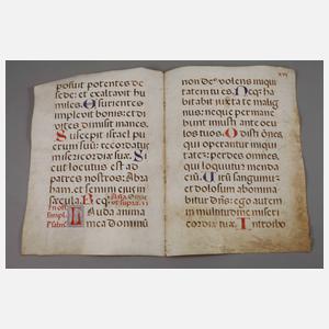 Doppelblatt aus einem christlichen Gesangbuch