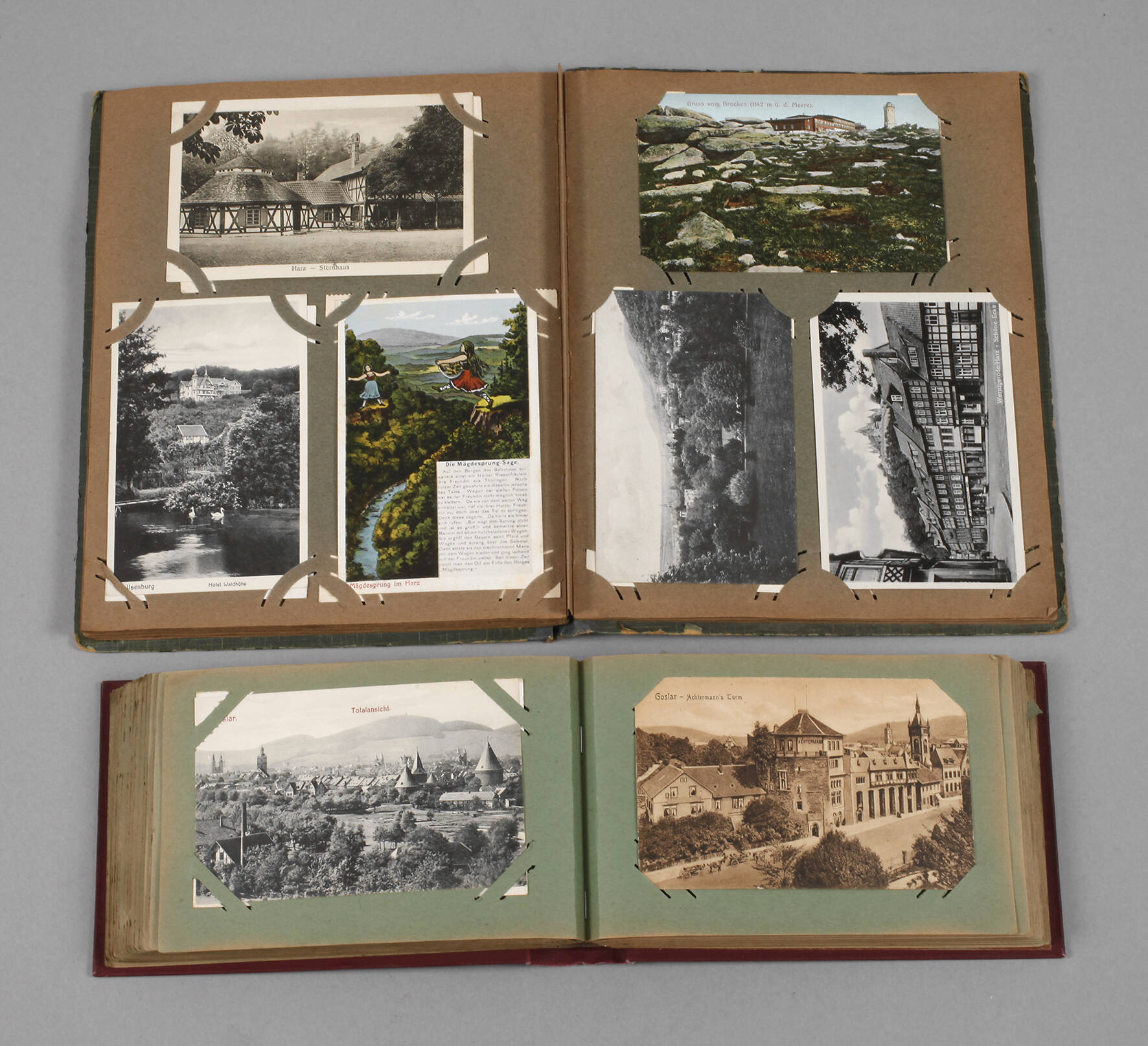 Zwei Ansichtskartenalben Harz
