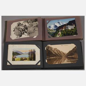 Drei Ansichtskartenalben Schweiz und Tirol