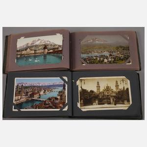Drei Ansichtskartenalben Schweiz und Tirol