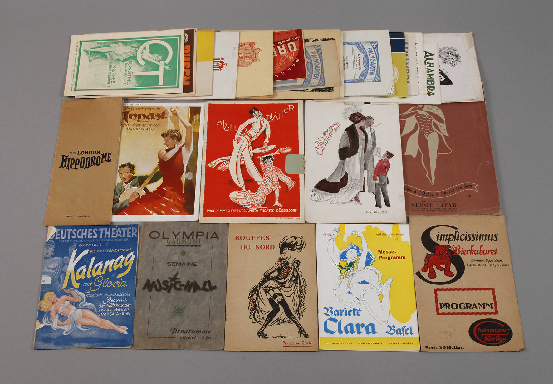 Konvolut Varieté-Programme Mitte 20. Jh.