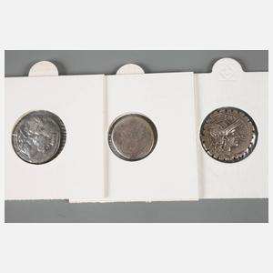 Drei Silbermünzen Römische Republik